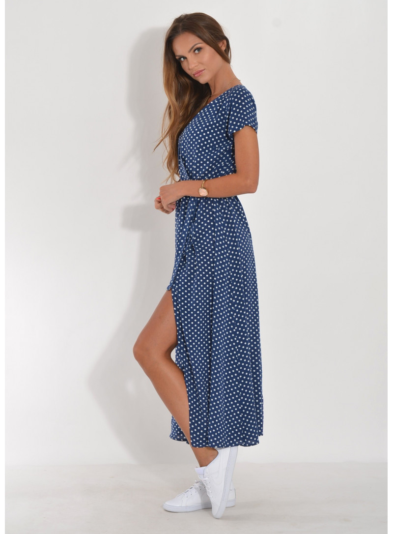 Women's Regular Dress Vacation V Neck Short Sleeve Printing Round Dots Solid Color Midi Dress Weekend Daily Date display picture 21