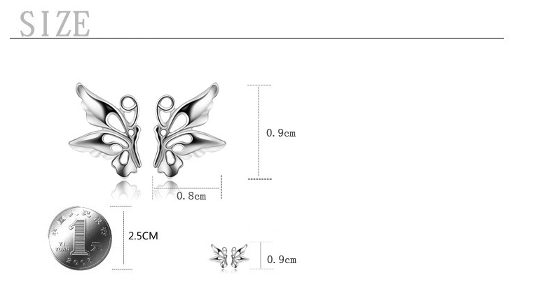 1 Pair Sweet Simple Style Butterfly Hollow Out Copper White Gold Plated Ear Studs display picture 5