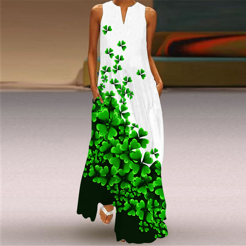 Femmes Robe Régulière Élégant Col En V Sans Manches Fleur Papillon Maxi Longue Robe Banquet Fête Date display picture 18