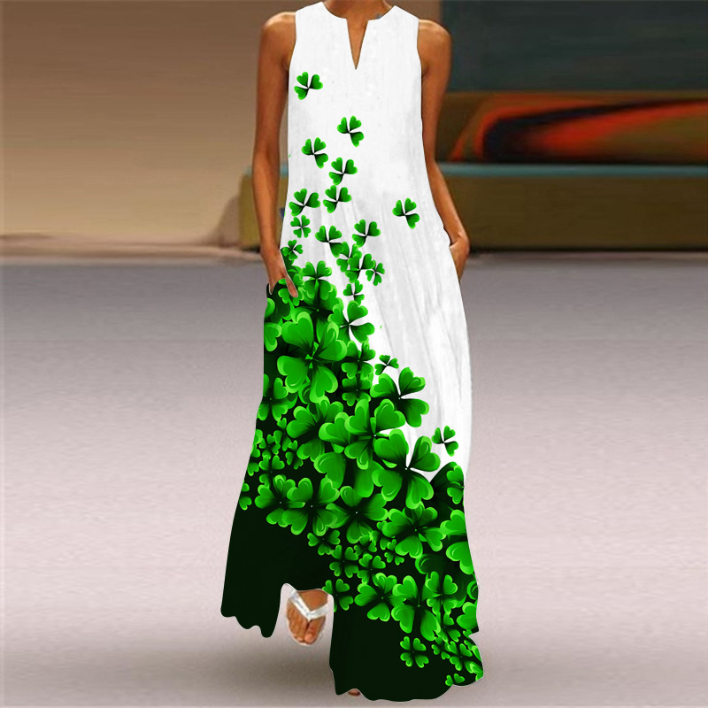 Frau Normales Kleid Elegant V-Ausschnitt Ärmellos Blume Schmetterling Maxi Langes Kleid Bankett Gruppe Datum display picture 18