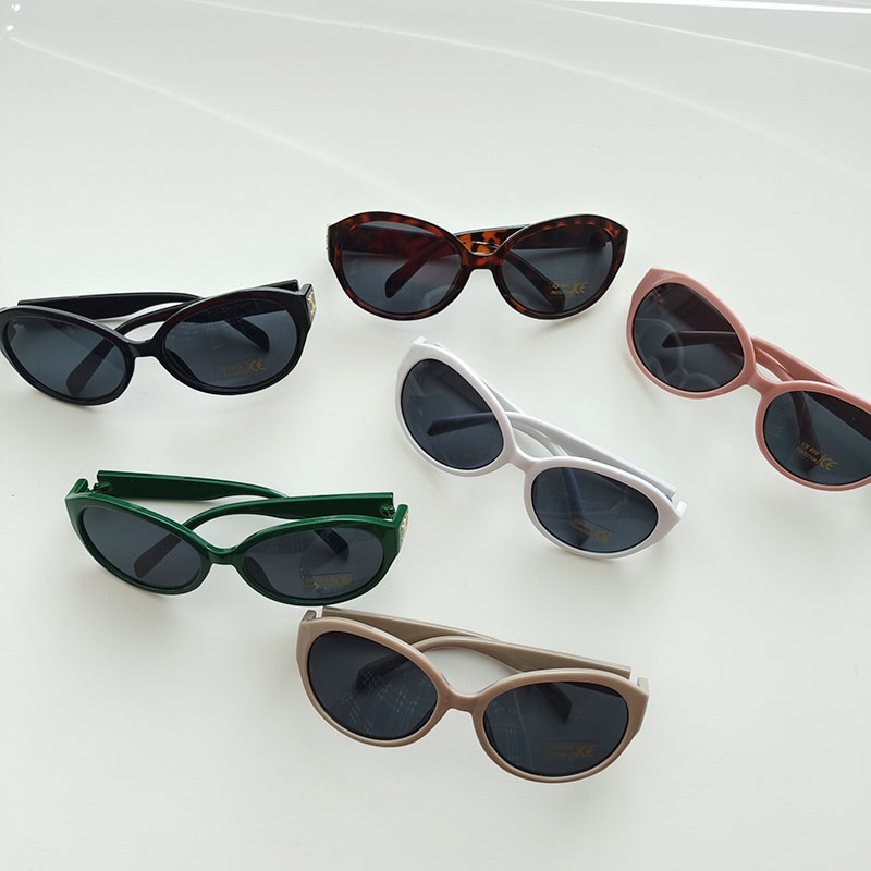 IG Style Y2K Sweet Solid Color Pc Resin Oval Frame Full Frame Kids Sunglasses display picture 2