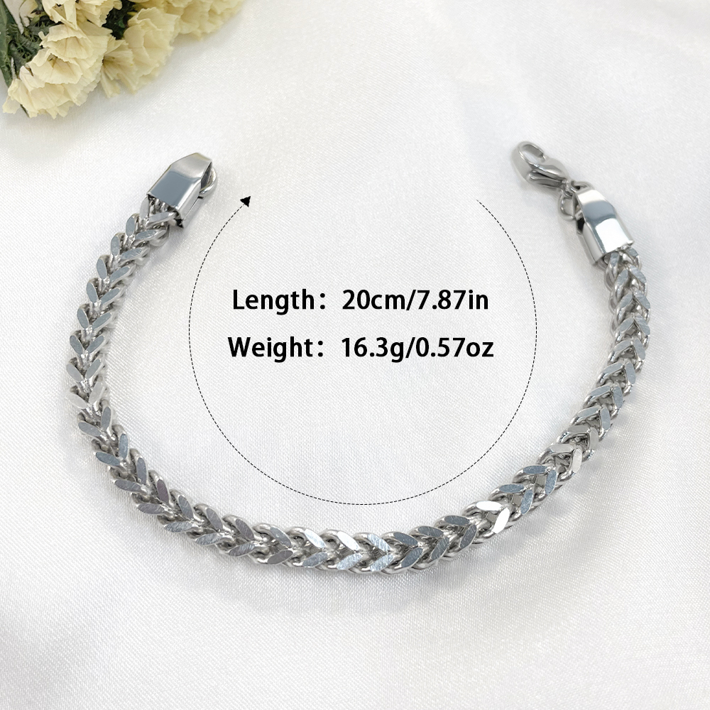 304 Stainless Steel Hip-Hop Modern Style Classic Style Polishing Geometric Solid Color Bracelets display picture 5