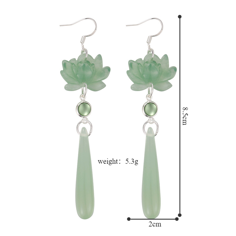 1 Pair Simple Style Classic Style Color Block Inlay Resin Opal Drop Earrings display picture 1