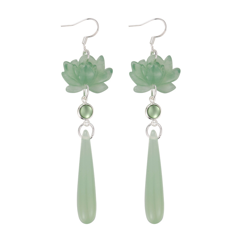 1 Pair Simple Style Classic Style Color Block Inlay Resin Opal Drop Earrings display picture 12
