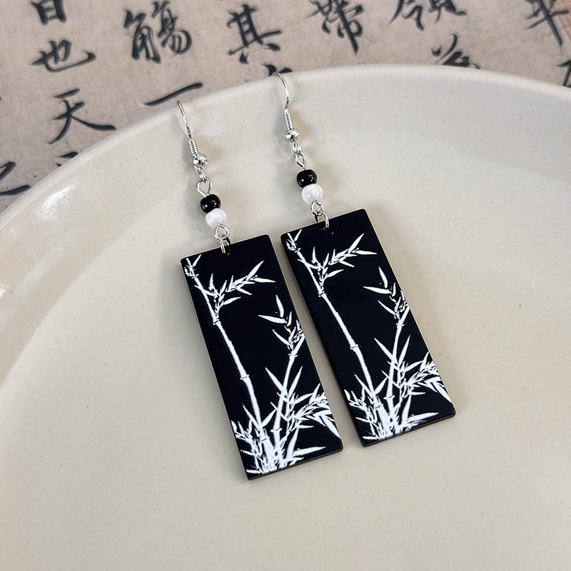 1 Pair Simple Style Classic Style Color Block Printing Arylic Drop Earrings display picture 10