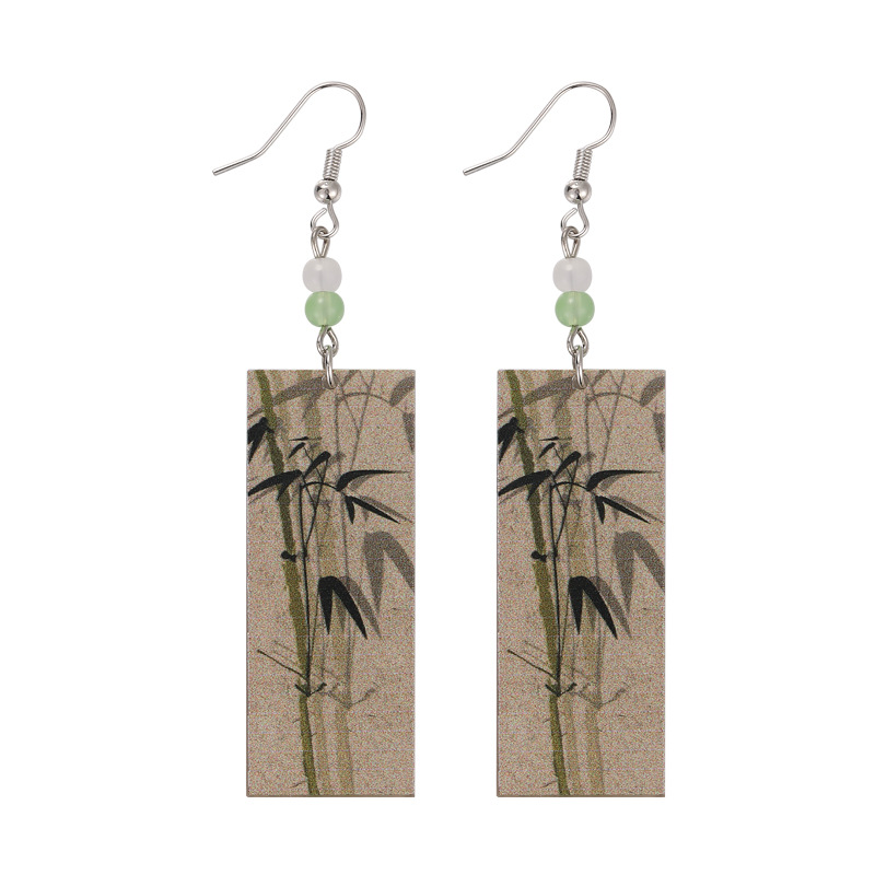 1 Pair Simple Style Classic Style Color Block Printing Arylic Drop Earrings display picture 23