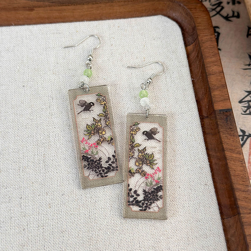 1 Pair Simple Style Classic Style Color Block Printing Arylic Drop Earrings display picture 27