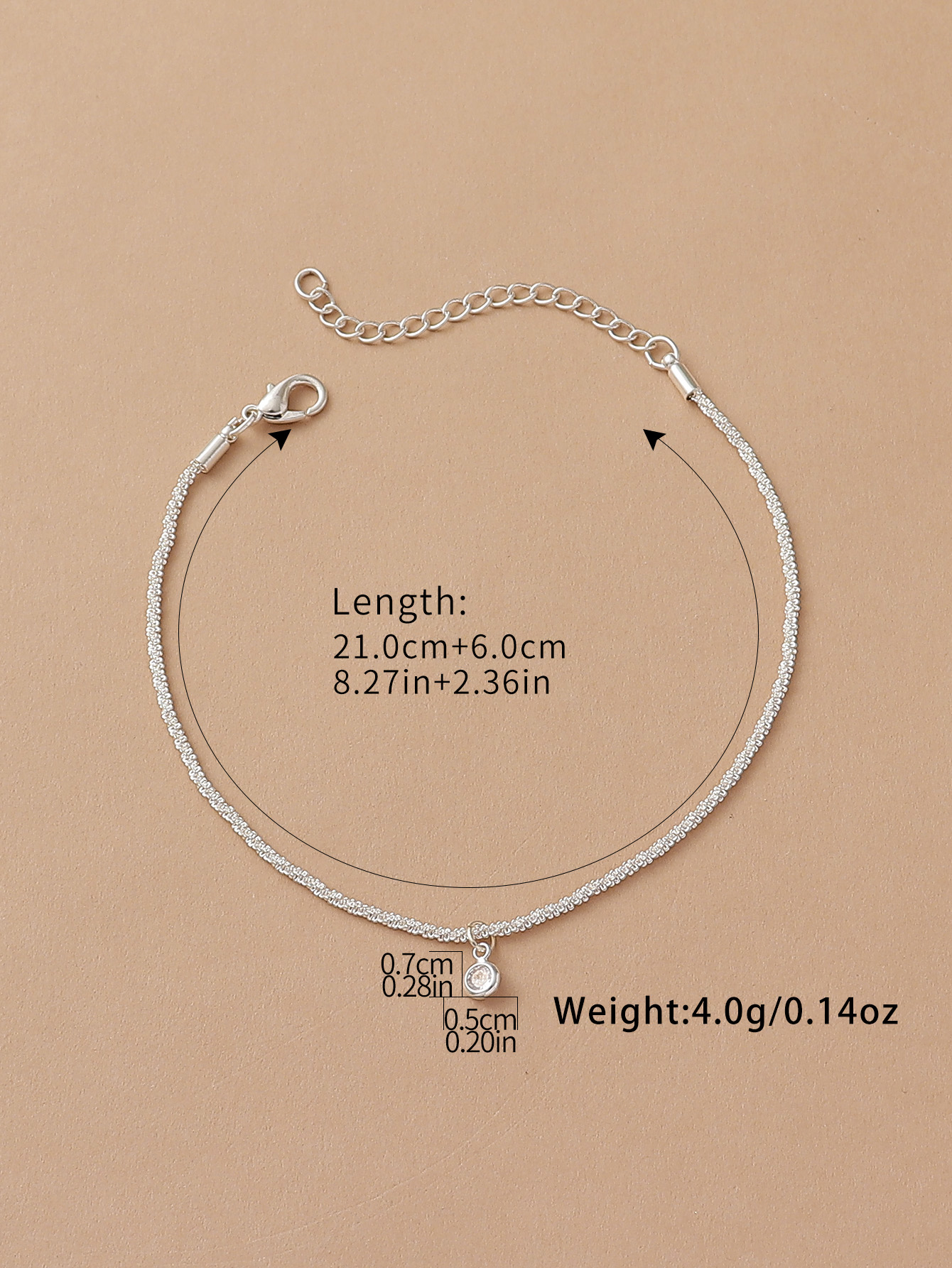 Basic Modern Style Classic Style Geometric Rhinestones Copper Wholesale Anklet display picture 4