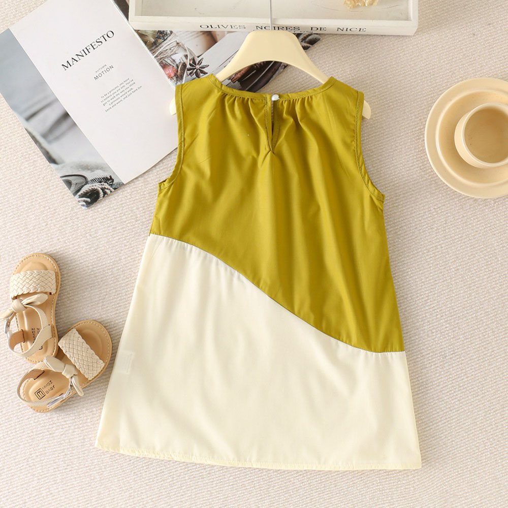Children'S Day New Year Princess Cute Color Block Cotton Blend Girls Dresses display picture 3
