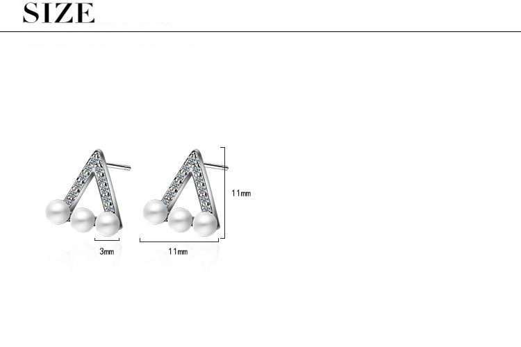 1 Par Estilo IG Estilo Simple Triángulo Ahuecar Embutido Cobre Perlas Artificiales Circón Pendientes display picture 11