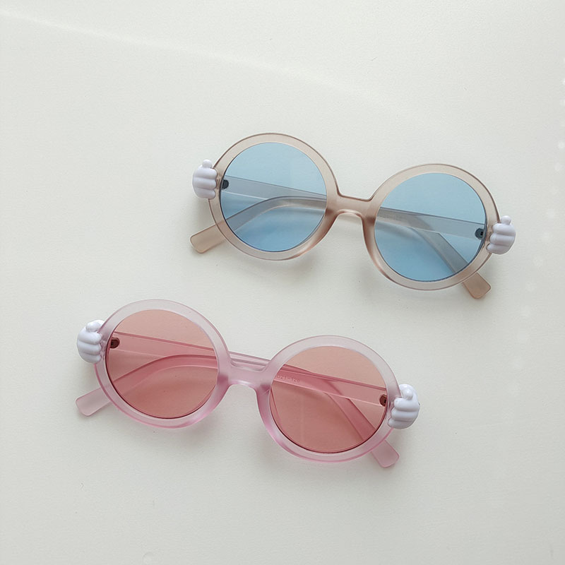 Vacation Sweet Color Block Pc Resin Round Frame Full Frame Kids Sunglasses display picture 1