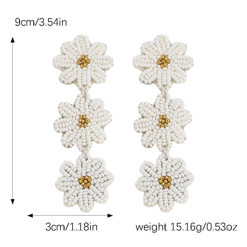 1 Paar Süß Ferien Blume Perlen Inlay Saatperle Tropfenohrringe display picture 10