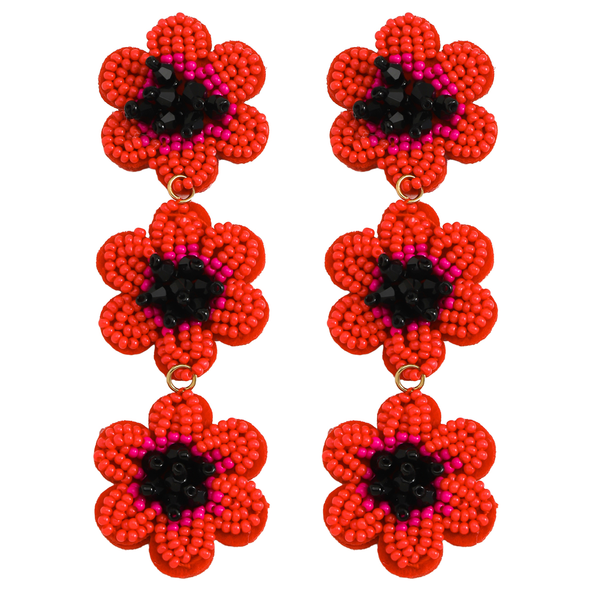 1 Paar Süß Ferien Blume Perlen Inlay Saatperle Tropfenohrringe display picture 14