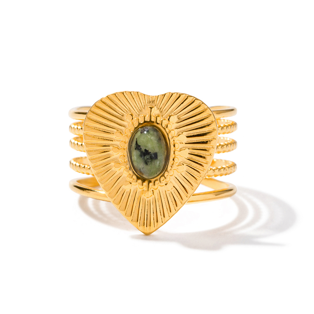 IG-Stil Elegant Dame Herzform Edelstahl 304 18 Karat Vergoldet Offener Ring In Masse display picture 8