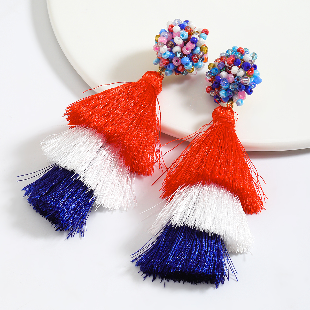 1 Pair Vintage Style Luxurious Classic Style Usa Enamel Alloy Drop Earrings display picture 12