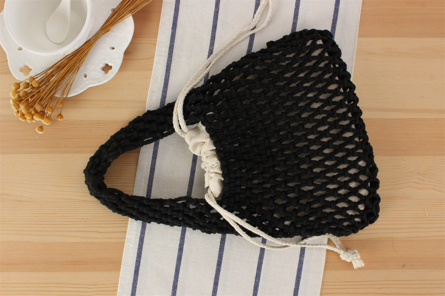 Vintage Style Solid Color Hollow Square Straw Bag display picture 27