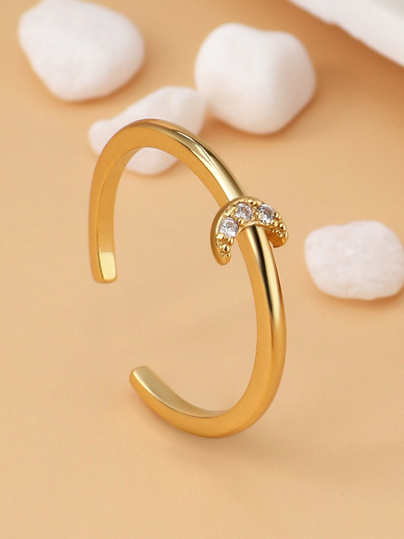 Copper 18K Gold Plated Simple Style Classic Style Plating Inlay Solid Color Zircon Rings display picture 5