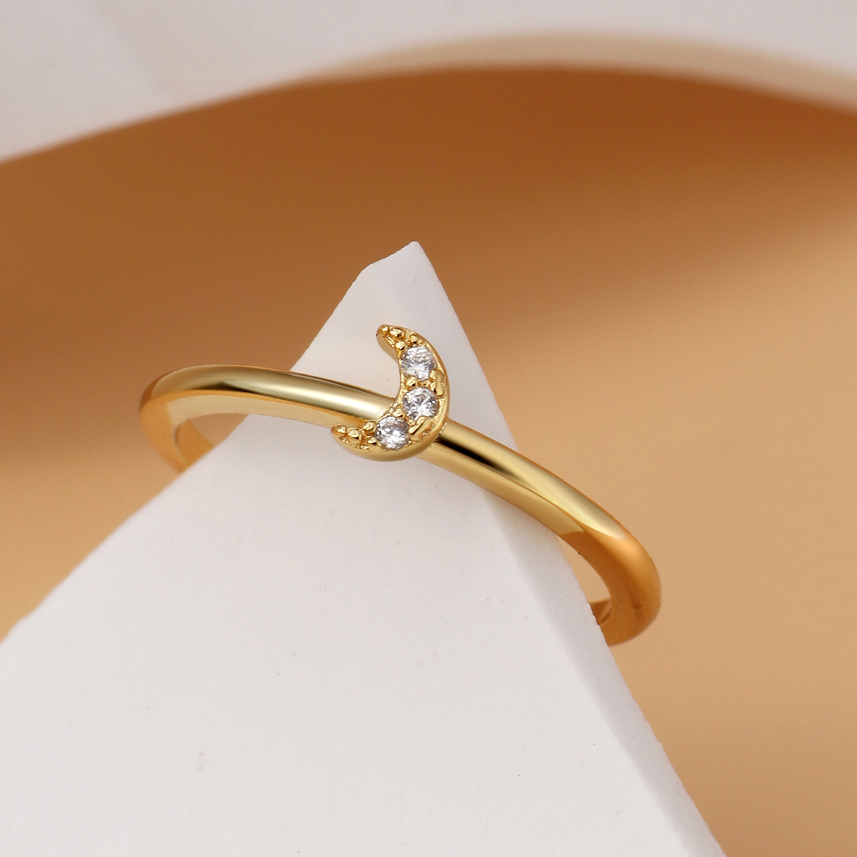 Copper 18K Gold Plated Simple Style Classic Style Plating Inlay Solid Color Zircon Rings display picture 6