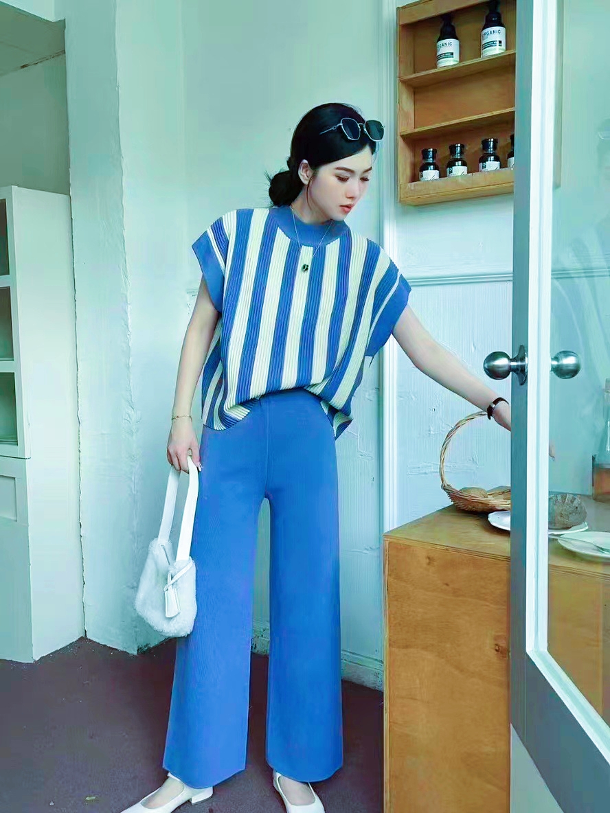Täglich Frau Lässig Elegant Streifen Polyester Hosen-Sets Hosen-Sets display picture 9