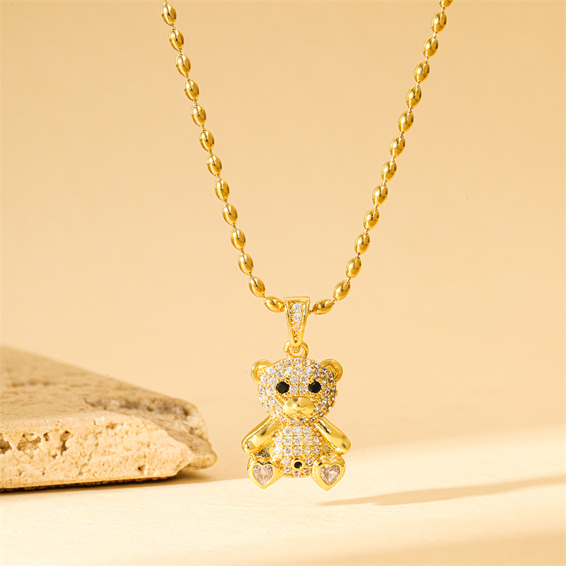 Acier Inoxydable 201 Laiton Plaqué Or 18K Sucré Style Simple Style Classique Placage Incruster Forme De Cœur Fleur Papillon Zircon Pendentif display picture 53