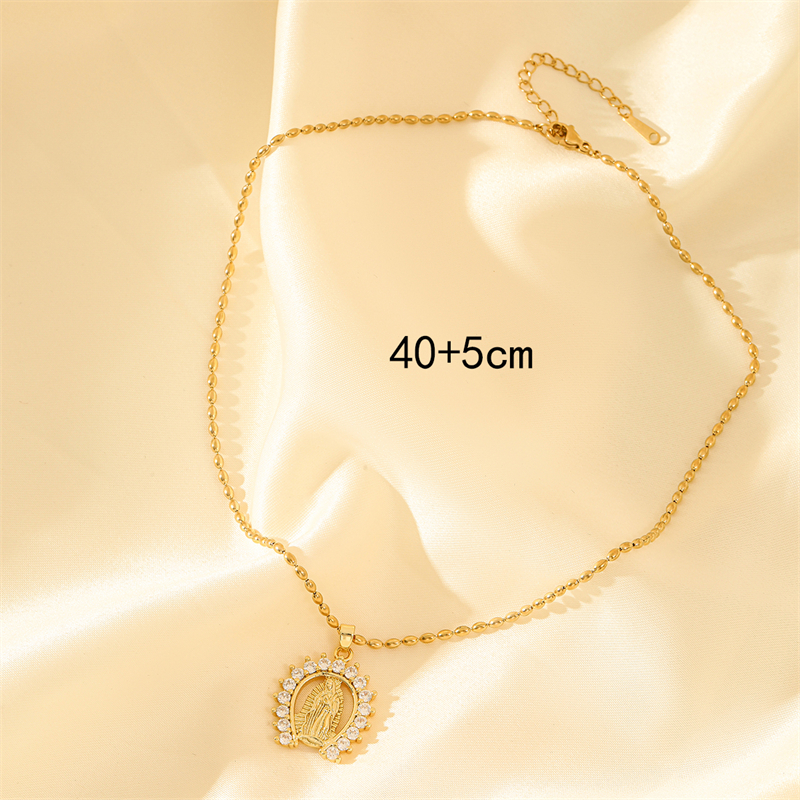 Acier Inoxydable 201 Laiton Plaqué Or 18K Sucré Style Simple Style Classique Placage Incruster Forme De Cœur Fleur Papillon Zircon Pendentif display picture 6