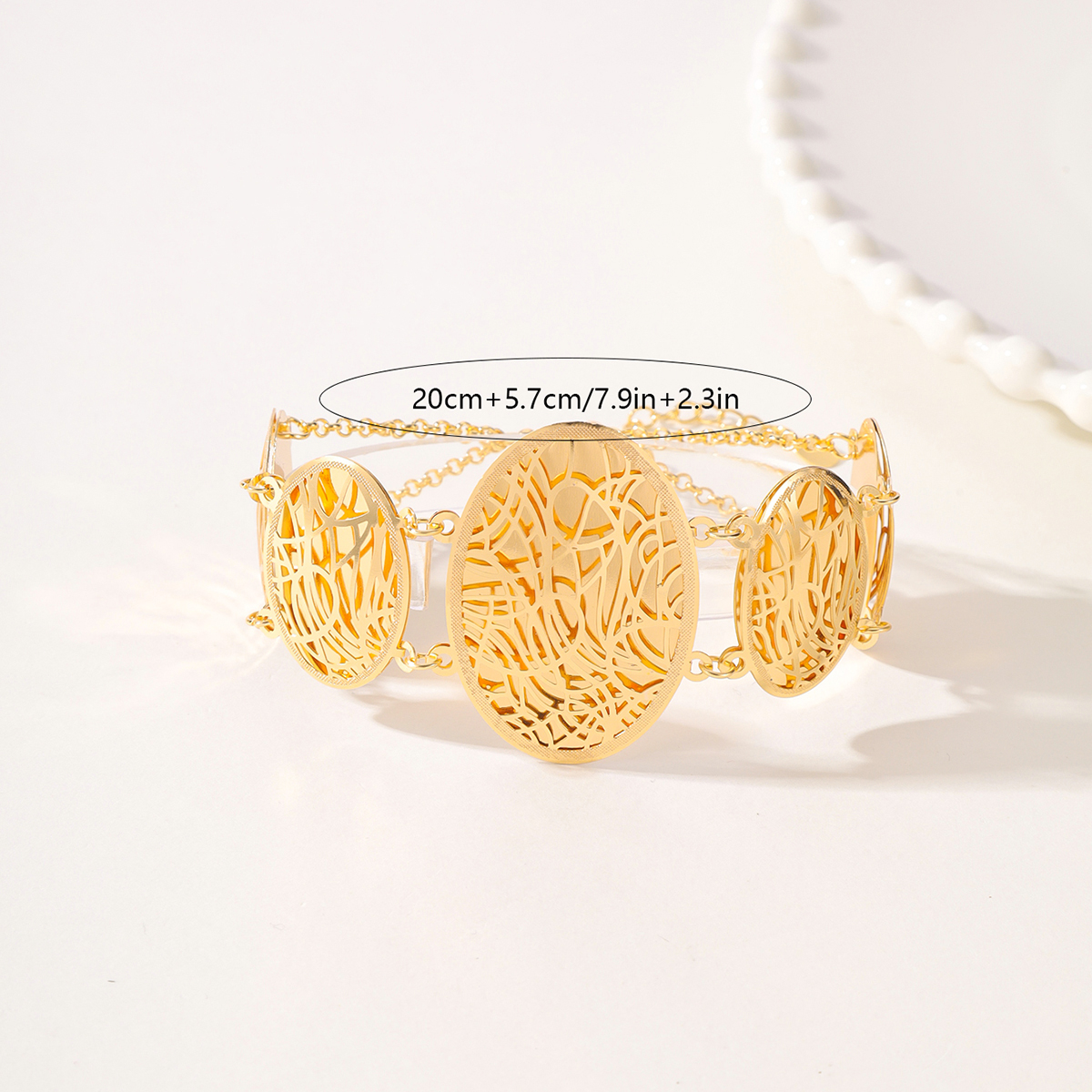 Großhandel Elegant Braut Klassischer Stil Geometrisch Einfarbig Kupfer 18 Karat Vergoldet Armbänder display picture 3