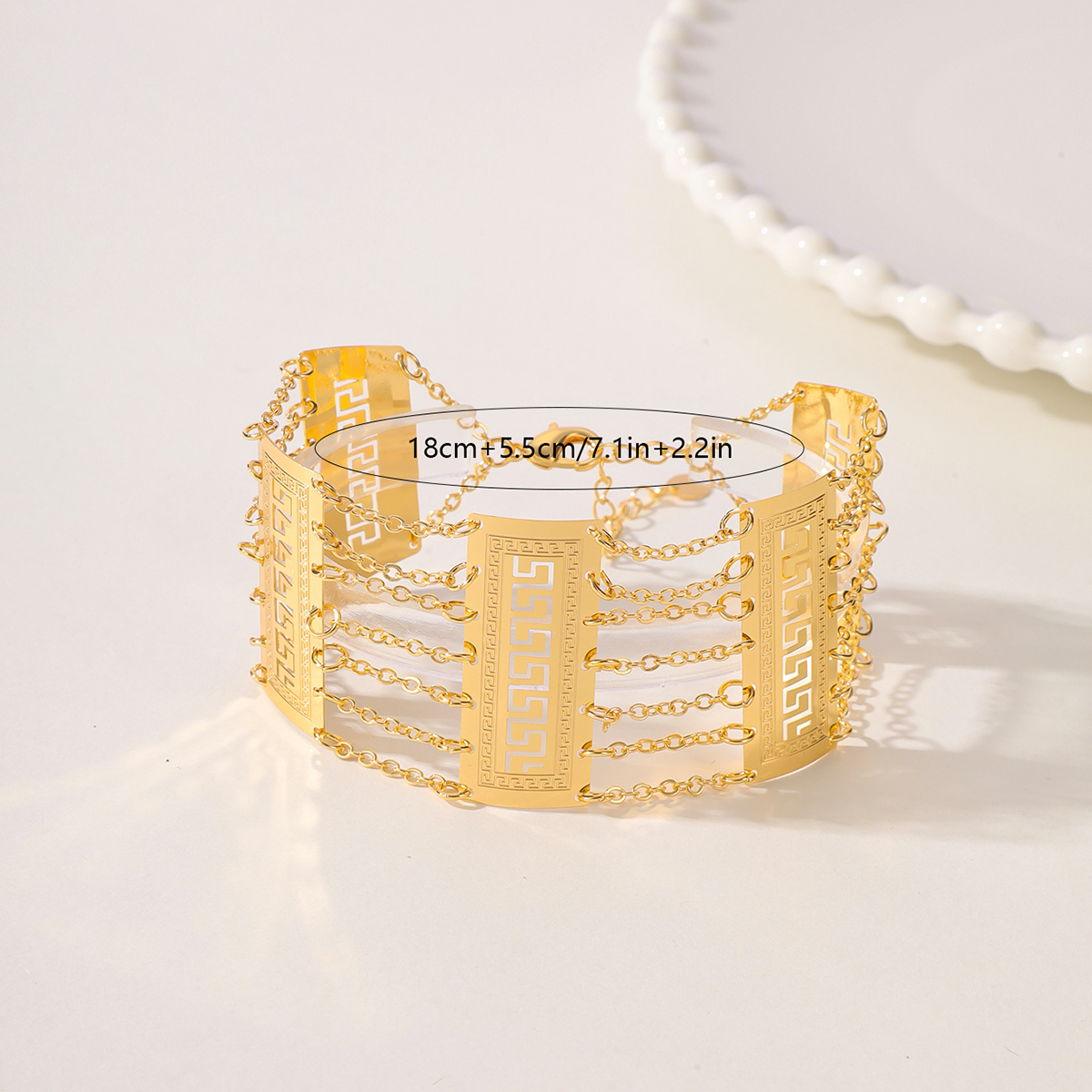 Großhandel Elegant Braut Klassischer Stil Geometrisch Einfarbig Kupfer 18 Karat Vergoldet Armbänder display picture 2
