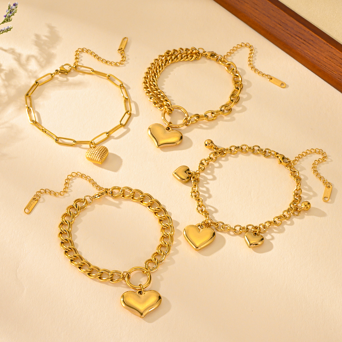 Titanium Steel Elegant Romantic Plating Heart Shape Bracelets display picture 5