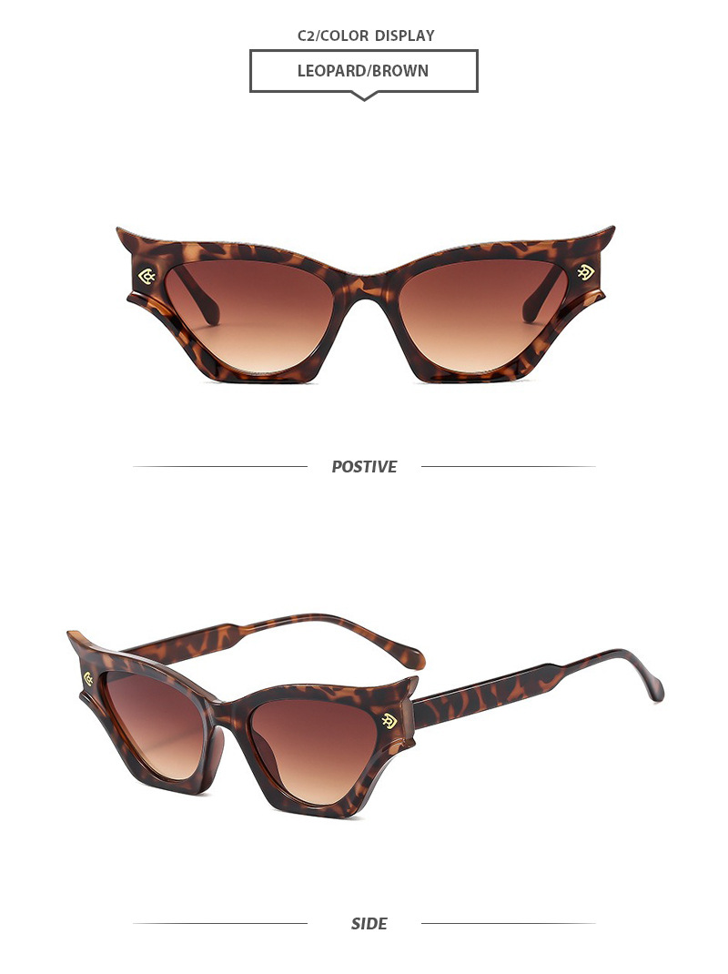 Hip-Hop Streetwear Solid Color Leopard Ac Special-Shaped Mirror Full Frame Women's Sunglasses display picture 9