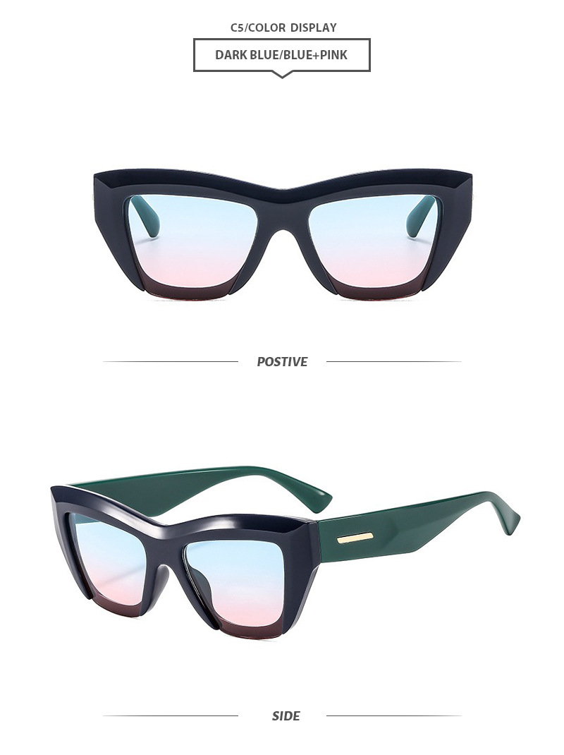 Style IG Style Simple Dégradé De Couleur Couleur Unie Pc Oeil De Chat Plein Cadre Femmes De Lunettes De Soleil display picture 11