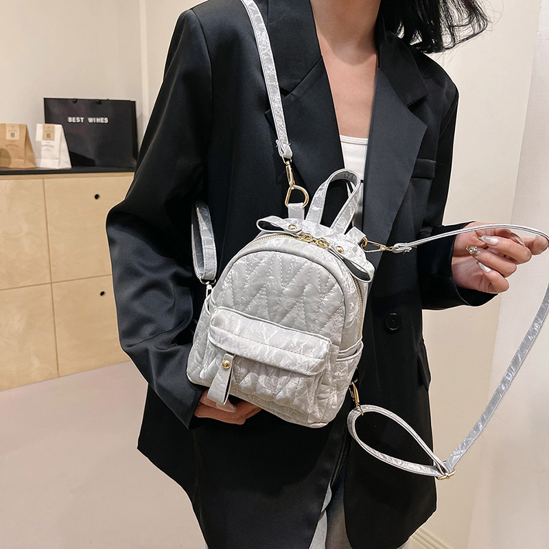 Wasserdicht 11 Zoll Einfarbig Linge Lässig Straße Rucksack Für Damen display picture 10