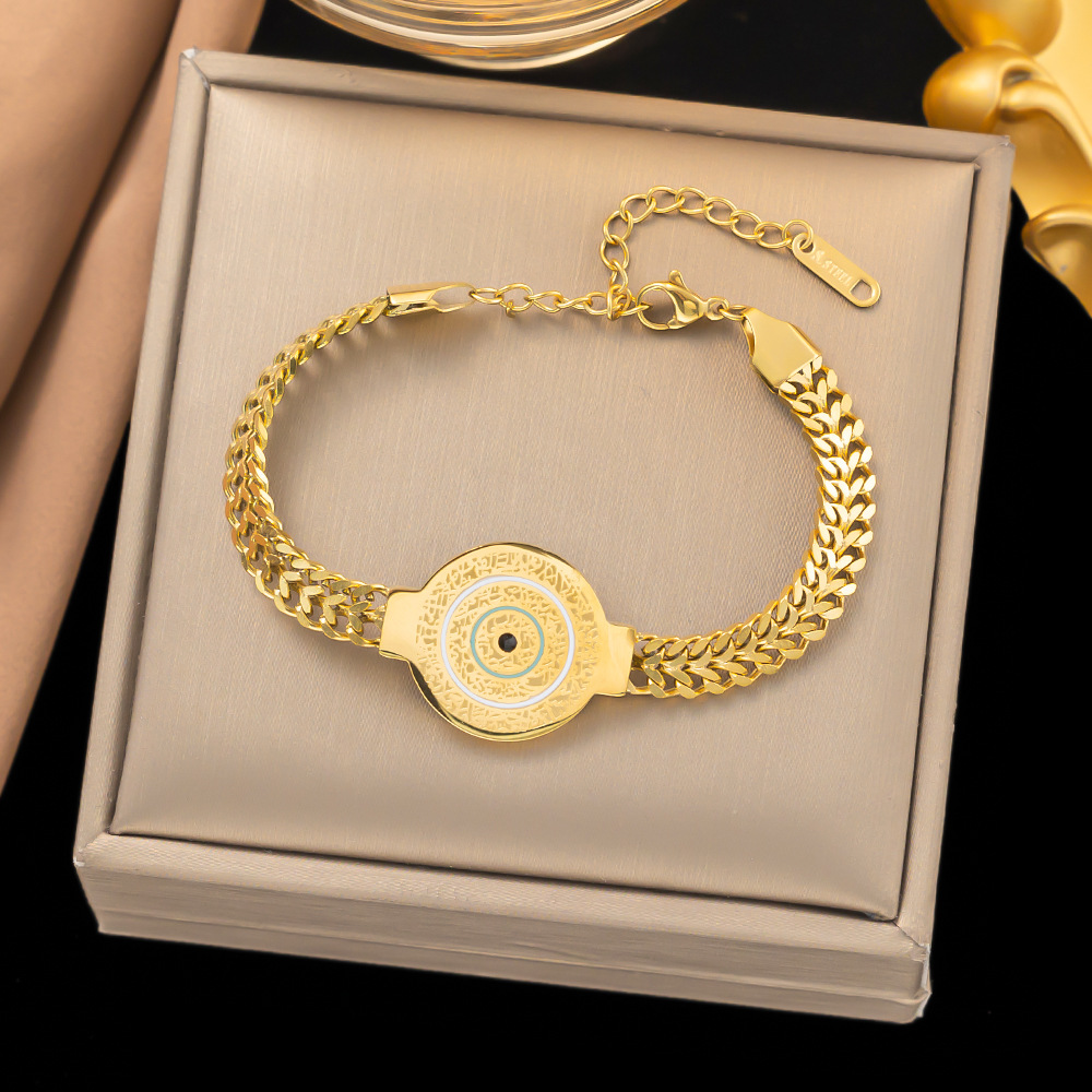 304 Stainless Steel 18K Gold Plated Vintage Style Classic Style Commute Polishing Plating Portrait Flower Bracelets display picture 4