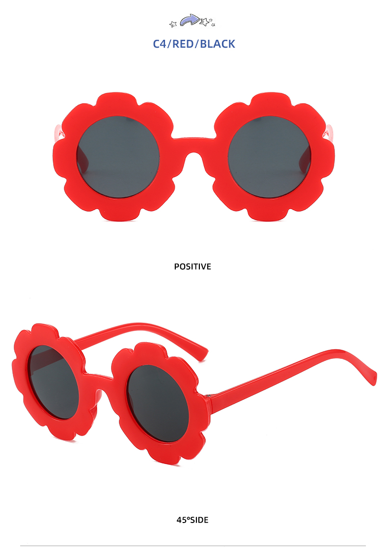Cute Funny Solid Color Flower Ac Round Frame Polygon Flowers Full Frame Kids Sunglasses display picture 1