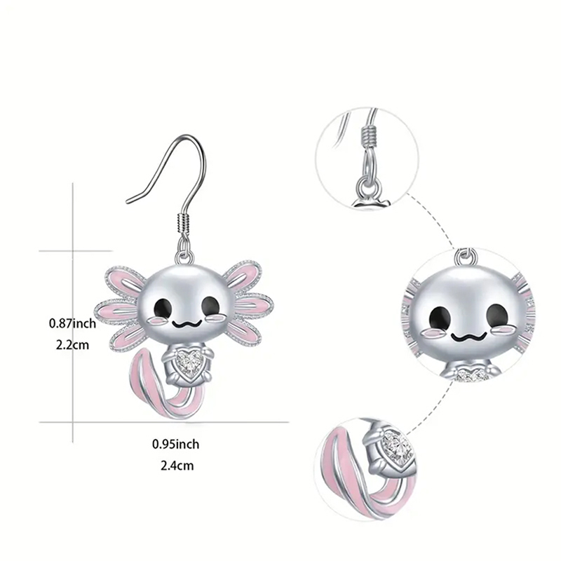 1 Pair Cartoon Style Cute Animal Enamel Alloy Drop Earrings display picture 1