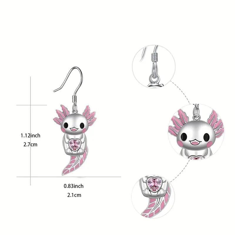 1 Pair Cartoon Style Cute Animal Enamel Alloy Drop Earrings display picture 2