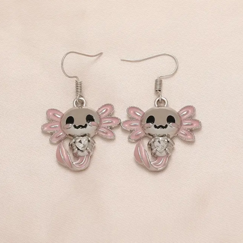 1 Pair Cartoon Style Cute Animal Enamel Alloy Drop Earrings display picture 4