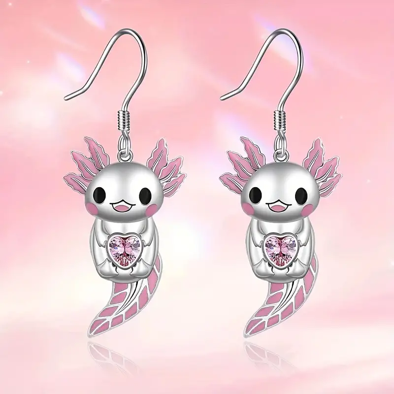 1 Pair Cartoon Style Cute Animal Enamel Alloy Drop Earrings display picture 5