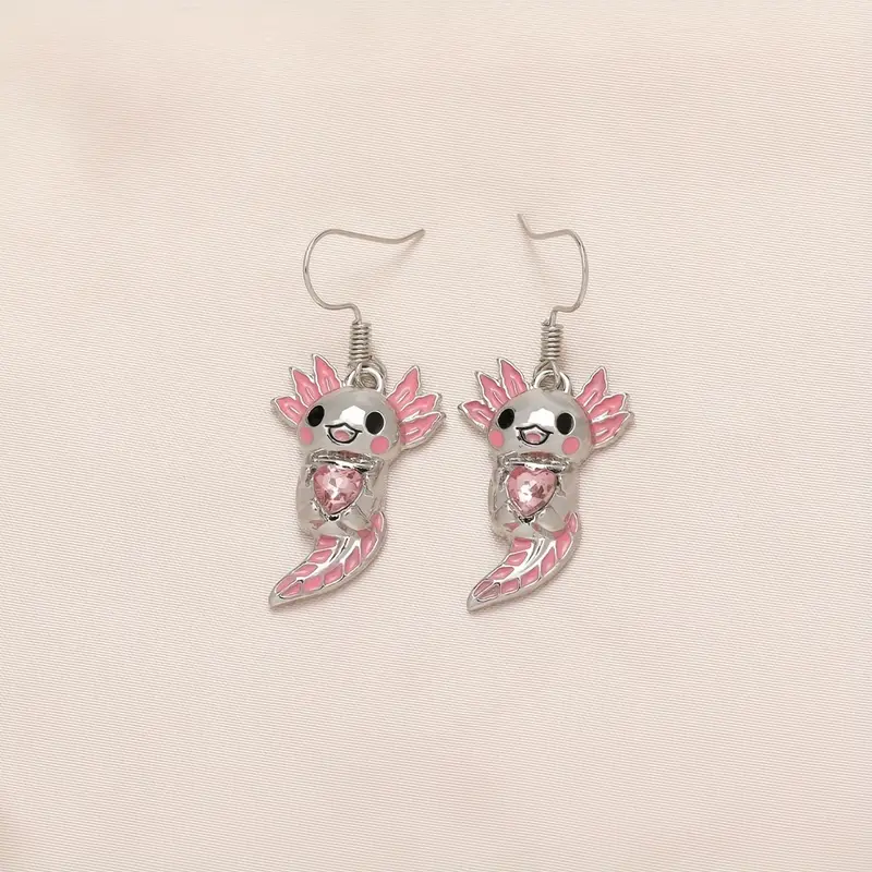 1 Pair Cartoon Style Cute Animal Enamel Alloy Drop Earrings display picture 7