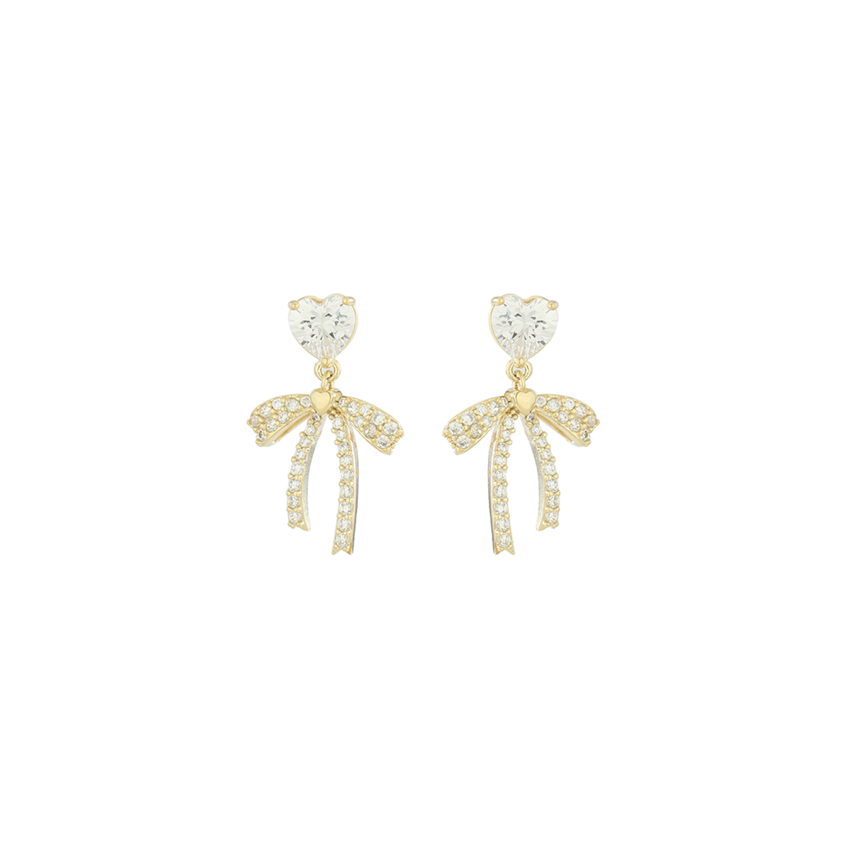 1 Pair Fairy Style Elegant Lady Bow Knot Plating Inlay Sterling Silver Zircon 14K Gold Plated Ear Studs display picture 5