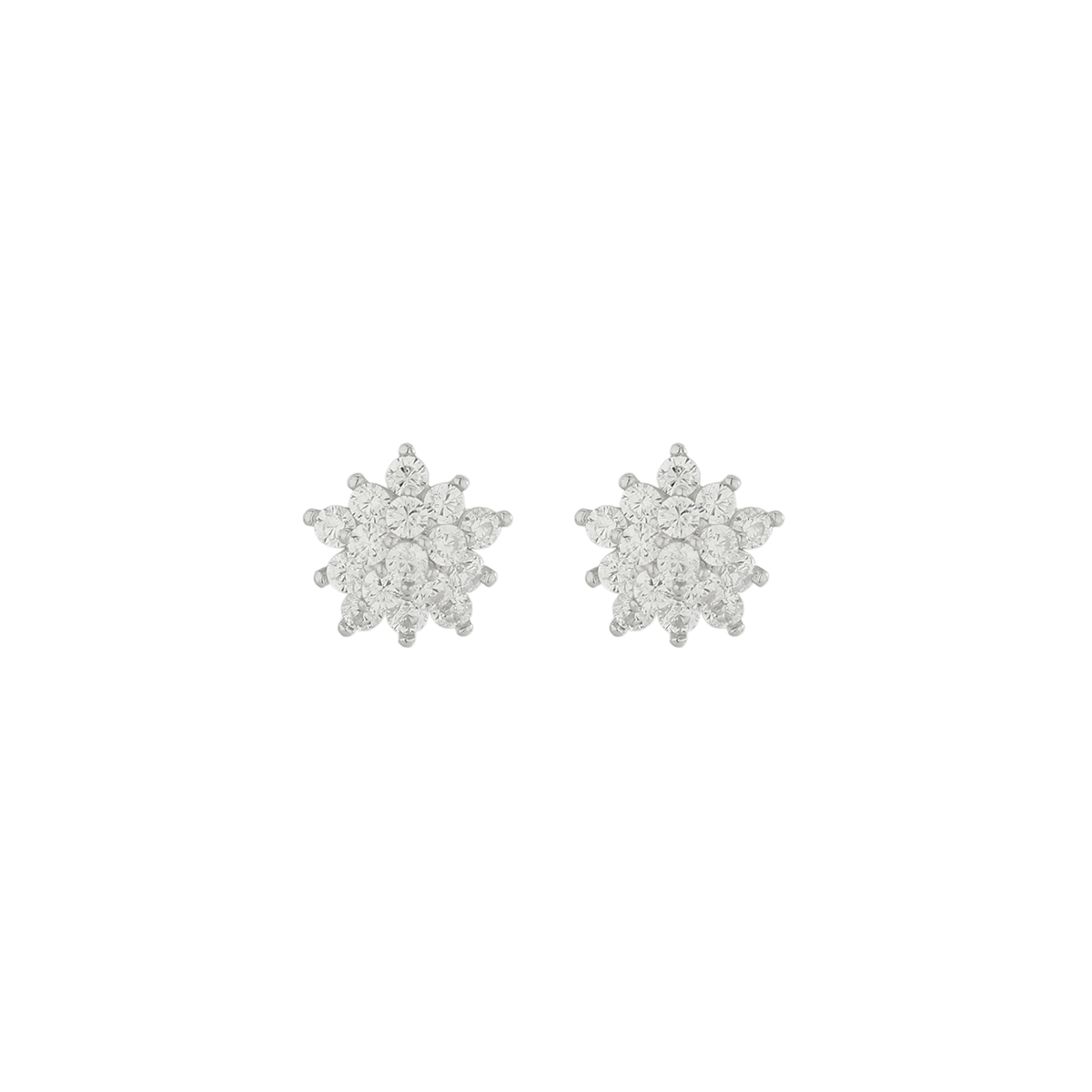1 Pair Elegant Lady Flower Lotus Plating Inlay Sterling Silver Zircon 14K Gold Plated Ear Studs display picture 4