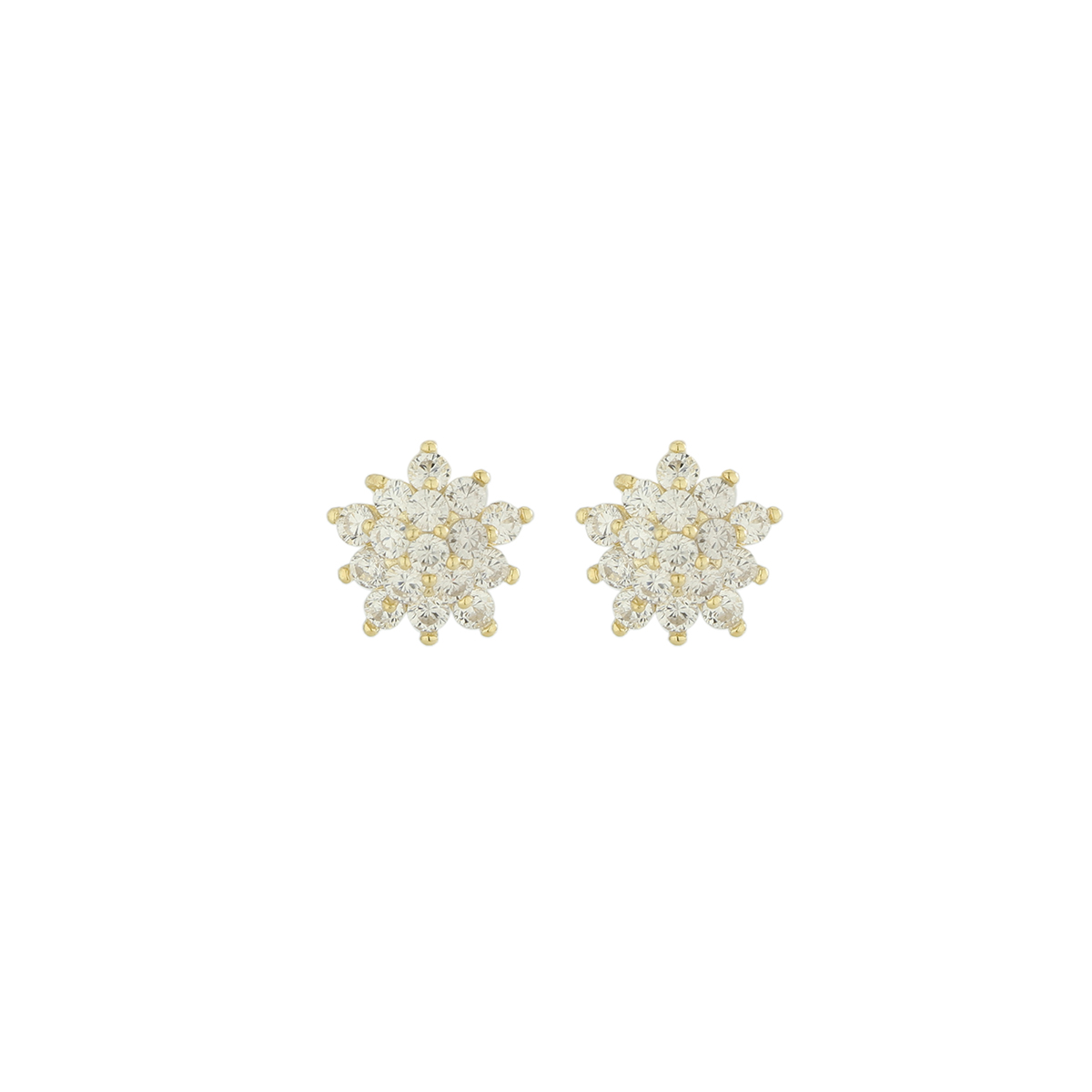 1 Pair Elegant Lady Flower Lotus Plating Inlay Sterling Silver Zircon 14K Gold Plated Ear Studs display picture 5