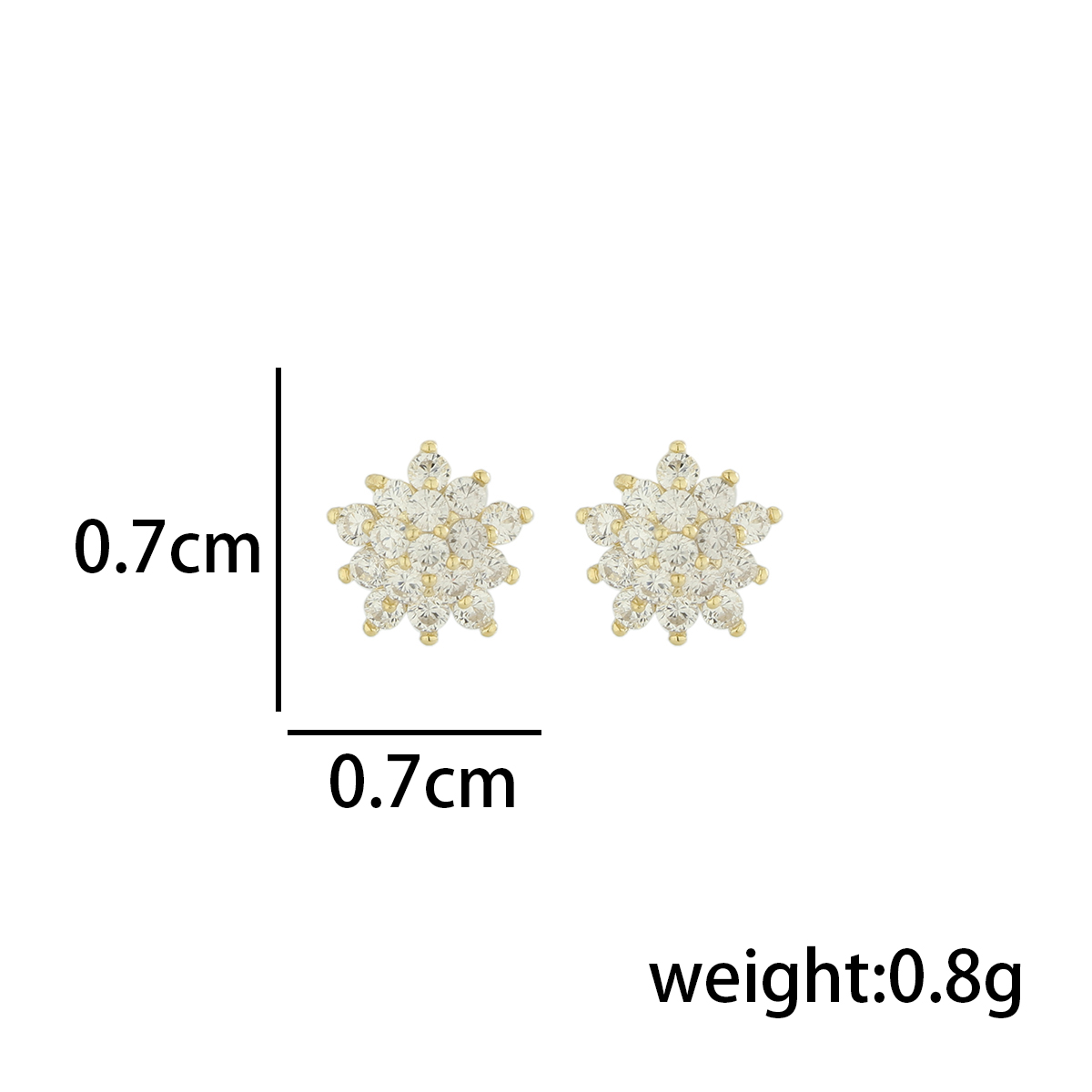 1 Pair Elegant Lady Flower Lotus Plating Inlay Sterling Silver Zircon 14K Gold Plated Ear Studs display picture 6