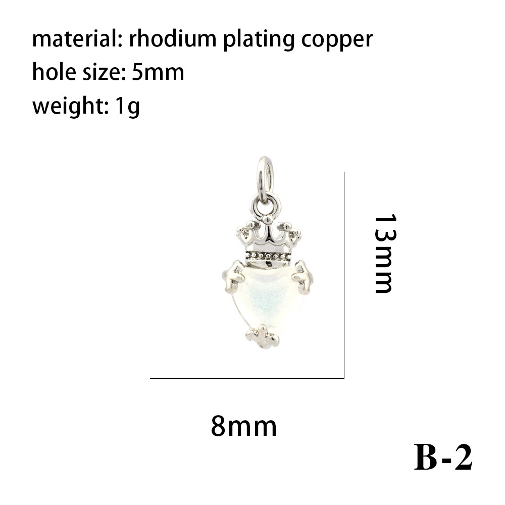 1 Piece 15*15mm 8*13mm Copper Artificial Crystal Zircon 18K Gold Plated Heart Shape Crown Rhombus Polished Pendant display picture 12