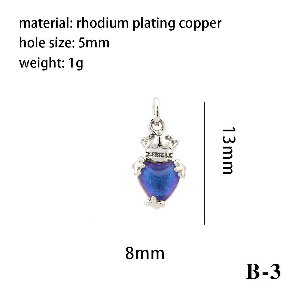 1 Piece 15*15mm 8*13mm Copper Artificial Crystal Zircon 18K Gold Plated Heart Shape Crown Rhombus Polished Pendant display picture 13