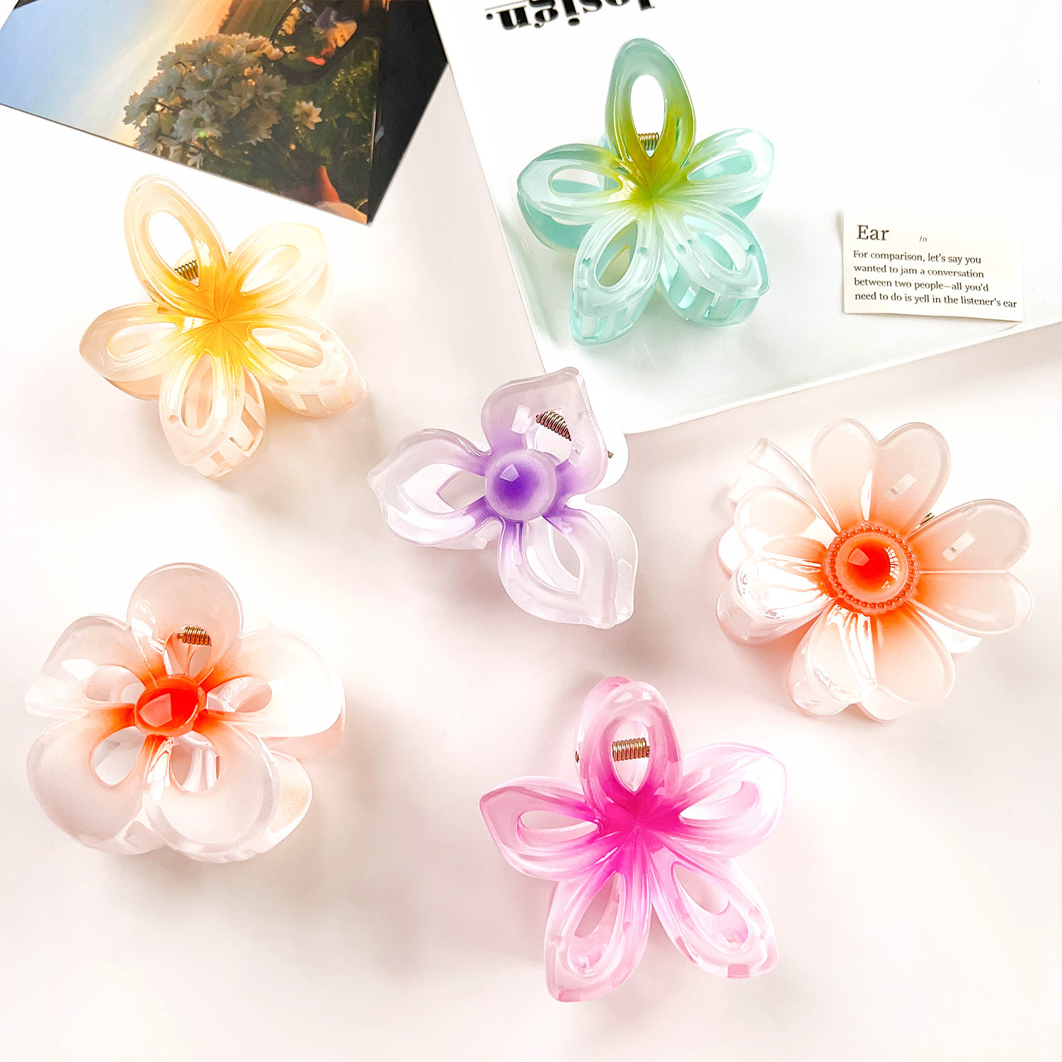 Women's IG Style Sweet Flower Plastic Hollow Out Hair Claws display picture 2