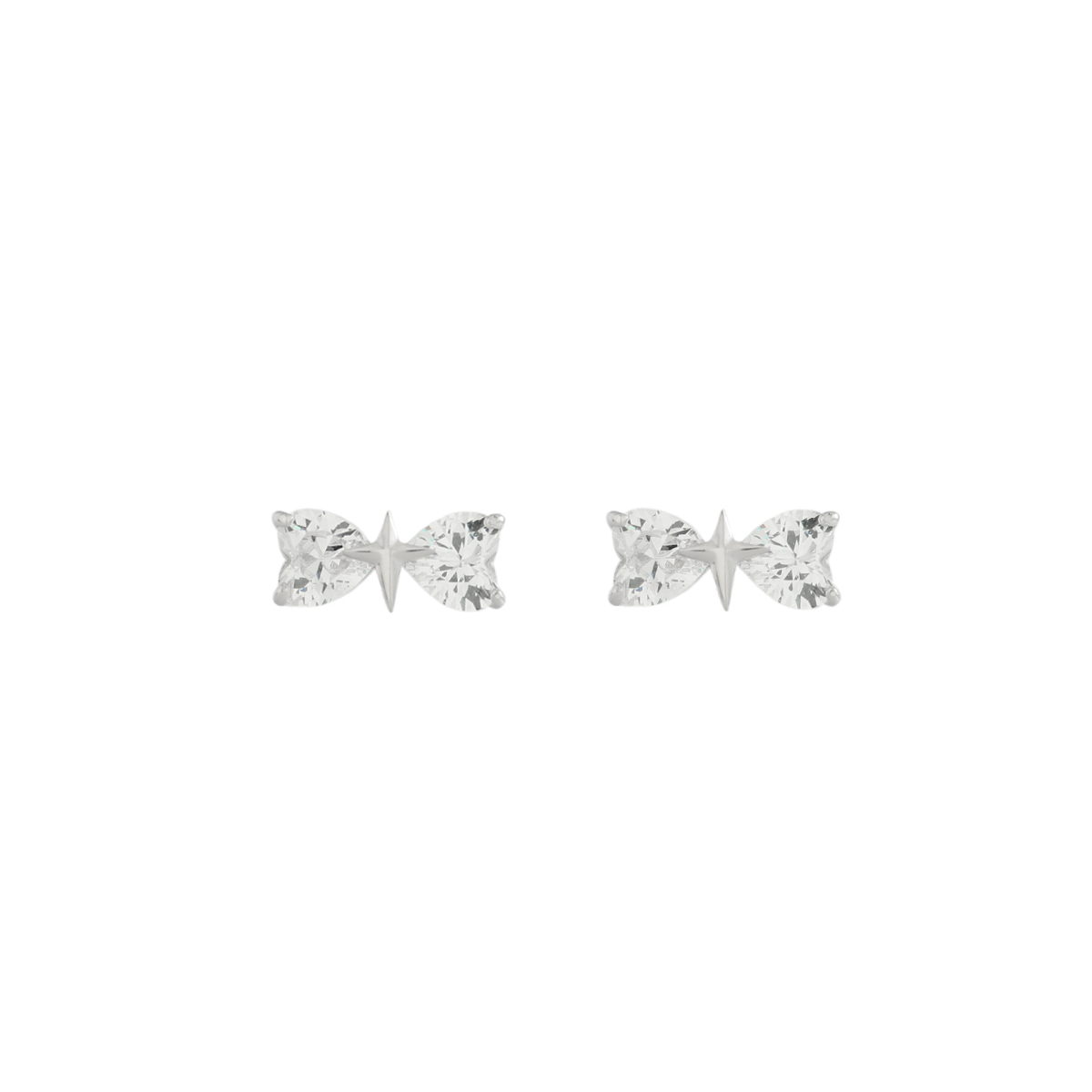1 Pair Elegant Basic Classic Style Bow Knot Plating Inlay Sterling Silver Zircon 14K Gold Plated Ear Studs display picture 4