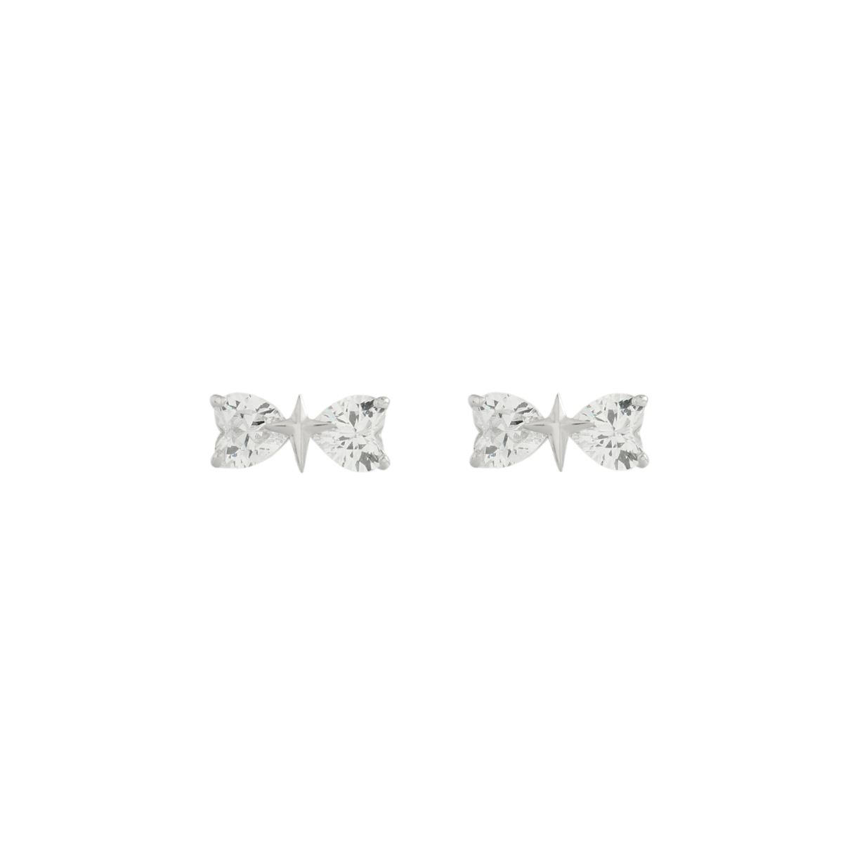 1 Paire Élégant De Base Style Classique Noeud D'Arc Placage Incruster Argent Sterling Zircon Plaqué Or 14K Boucles D'Oreilles display picture 4