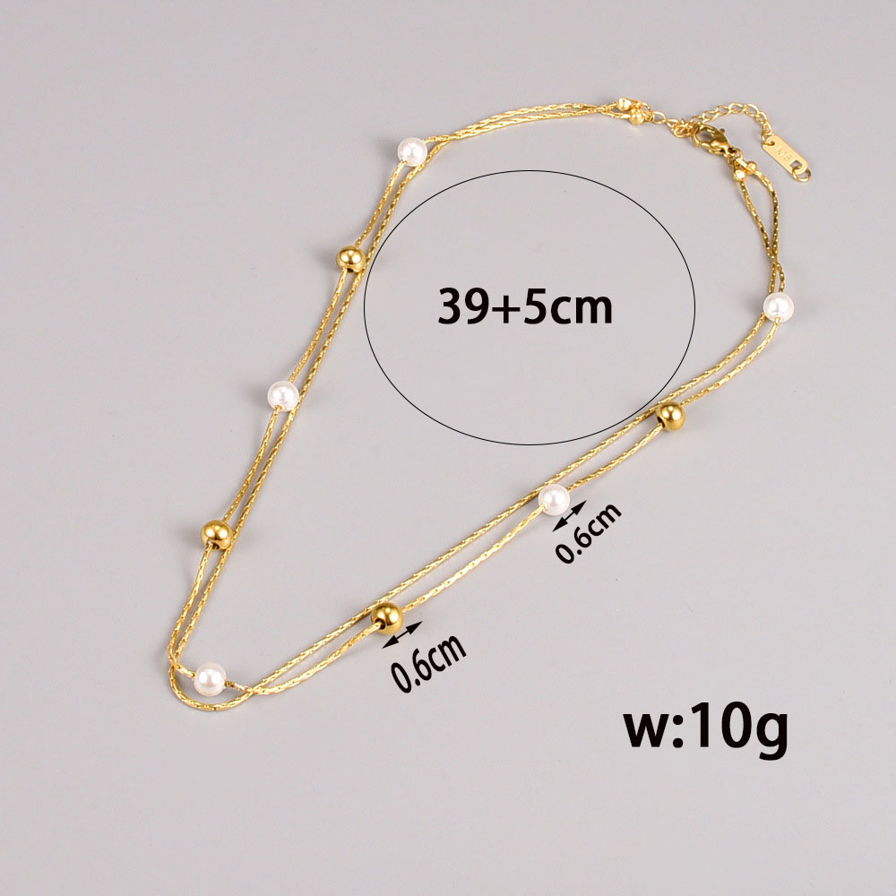 Edelstahl 304 Titan Stahl 18 Karat Vergoldet Elegant Einfacher Stil Überzug Einfarbig Halskette display picture 2