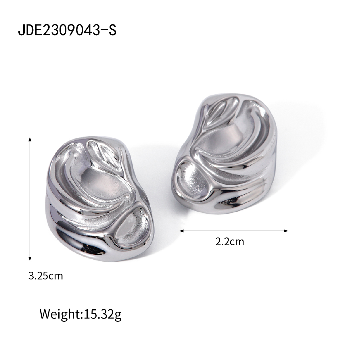 1 Pair IG Style Modern Style Classic Style Irregular Waves Plating 316 Stainless Steel  Ear Studs display picture 4