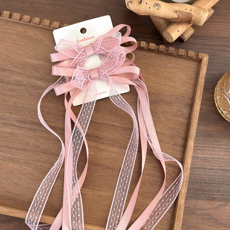 Women's Cute Sweet Bow Knot Cloth Lace Hair Clip display picture 5